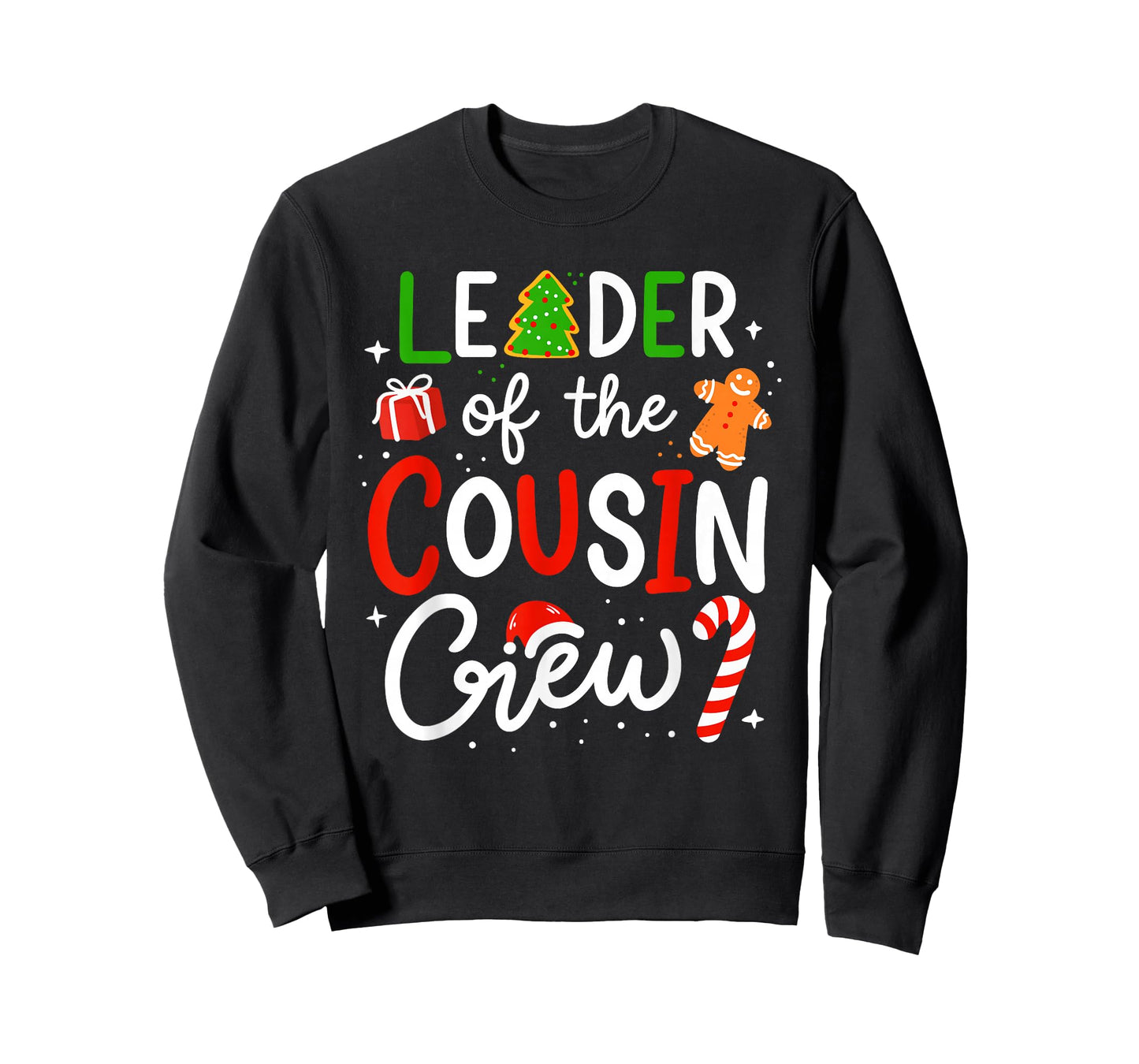Leader of The Cousin Crew Christmas Family Matching Xmas T-Shirt