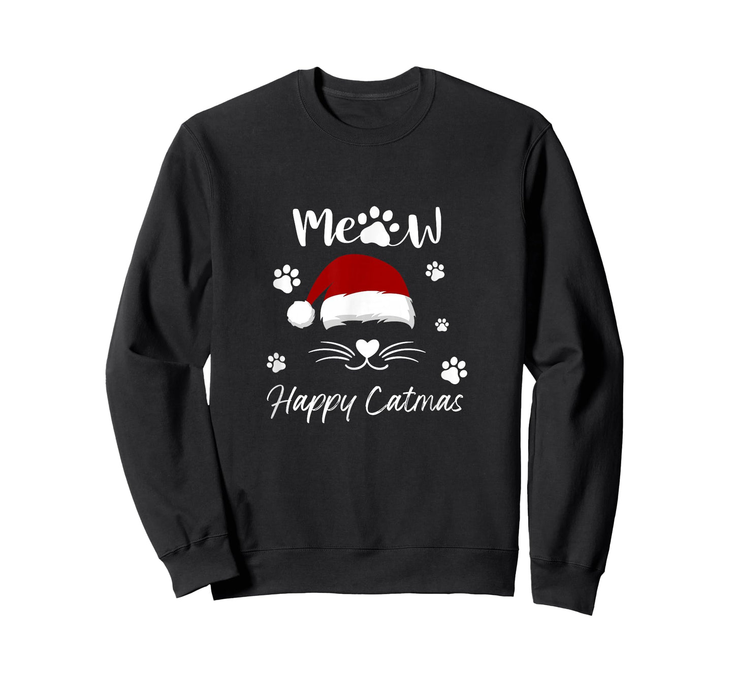 Meowy Catmas Cute Kitten Cats Santa Hat Christmas Xmas 2025 T-Shirt