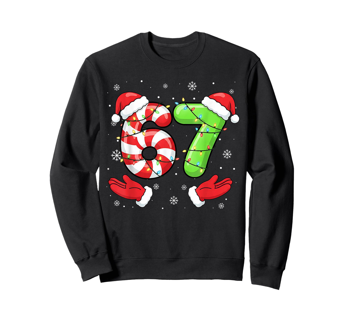 Funny Six Seven 6 7 Meme Christmas Family Xmas Santa 67 T-Shirt