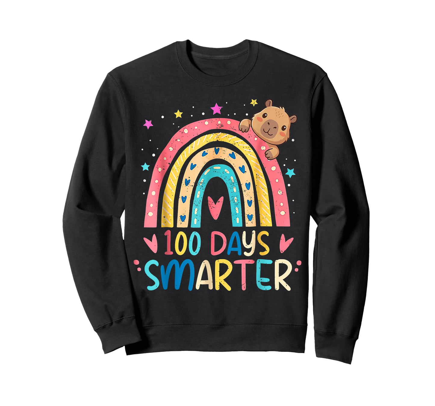 Funny Capybara 100 Days Smarter Capybaras Lover Boys Girls T-Shirt