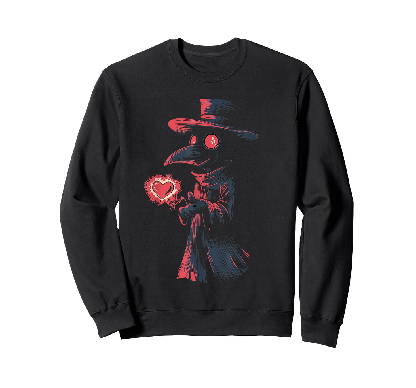 Kawaii Plague Doctor Valentine’s Day Heart Creepy Cute Goth T-Shirt