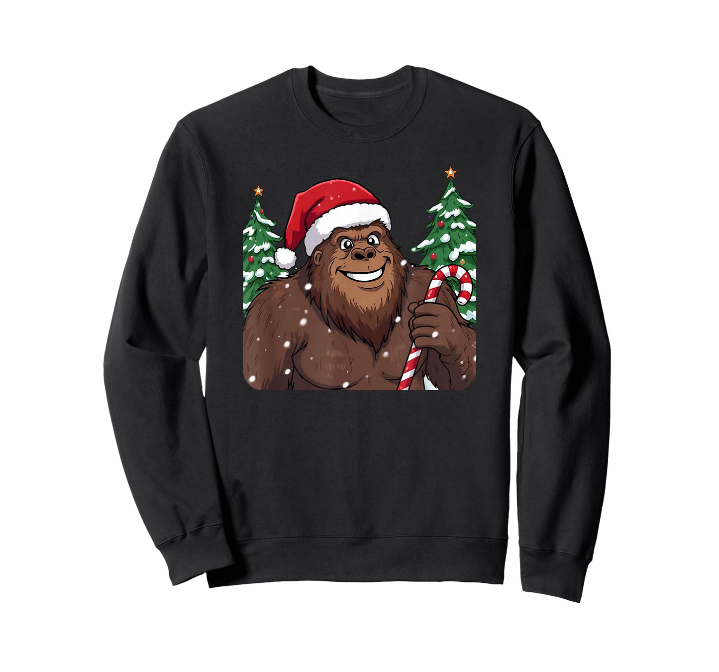 Bigfoot Believes in Santa Funny Cryptid Christmas T-Shirt