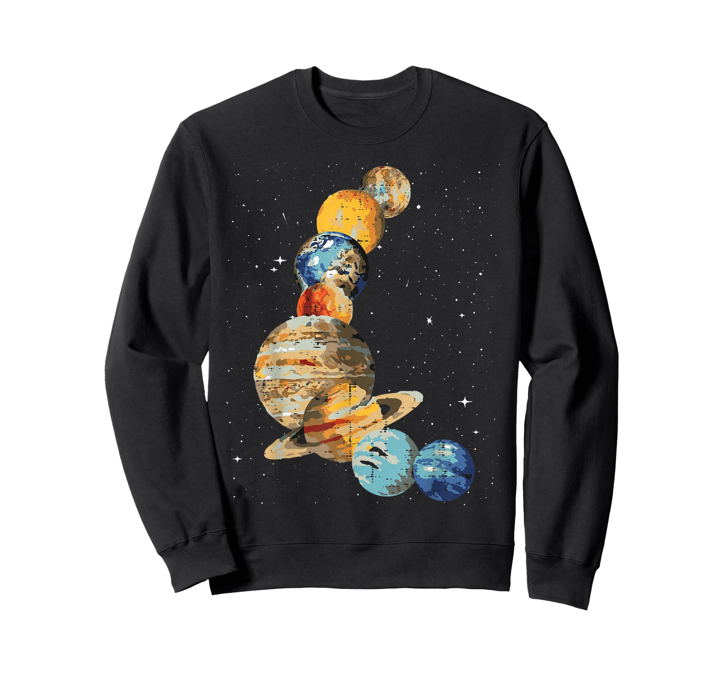 Planets Watercolor Painting Space Galaxy Art Men Women Kids T-Shirt