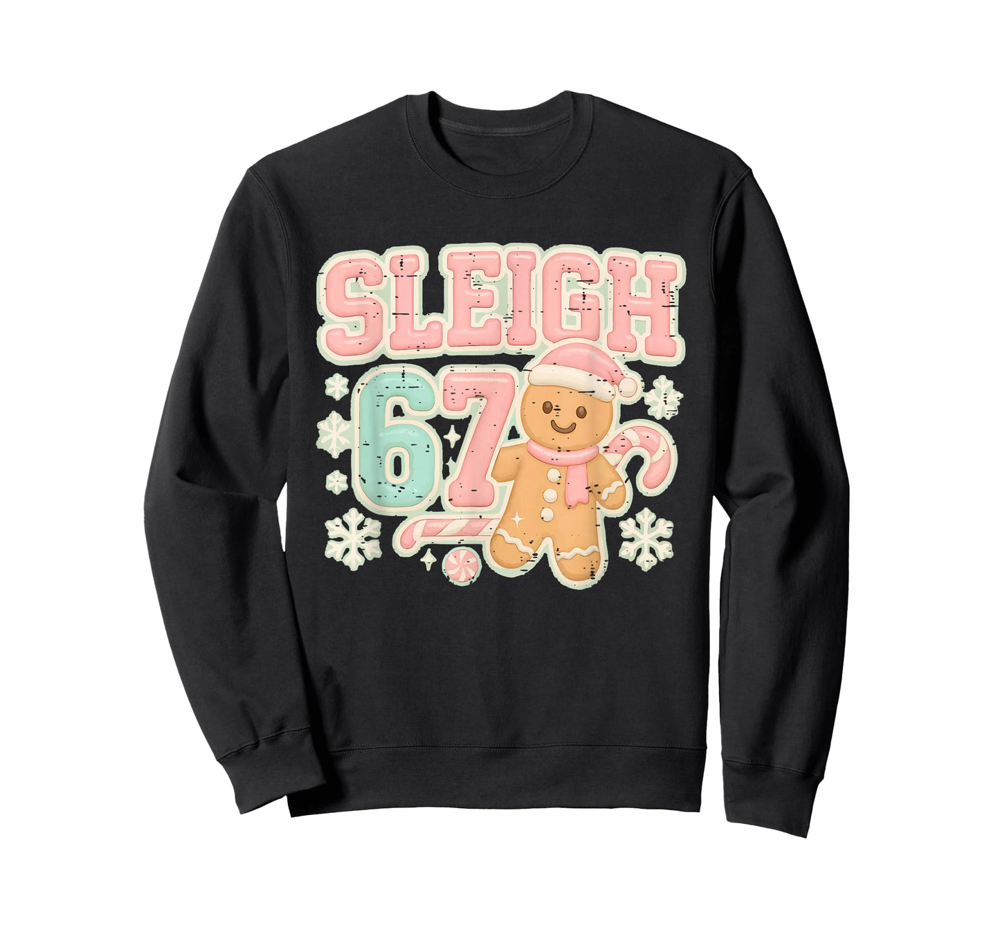 Retro Sleigh 67 Gingerbread Christmas Six Seven Meme 6 7 T-Shirt