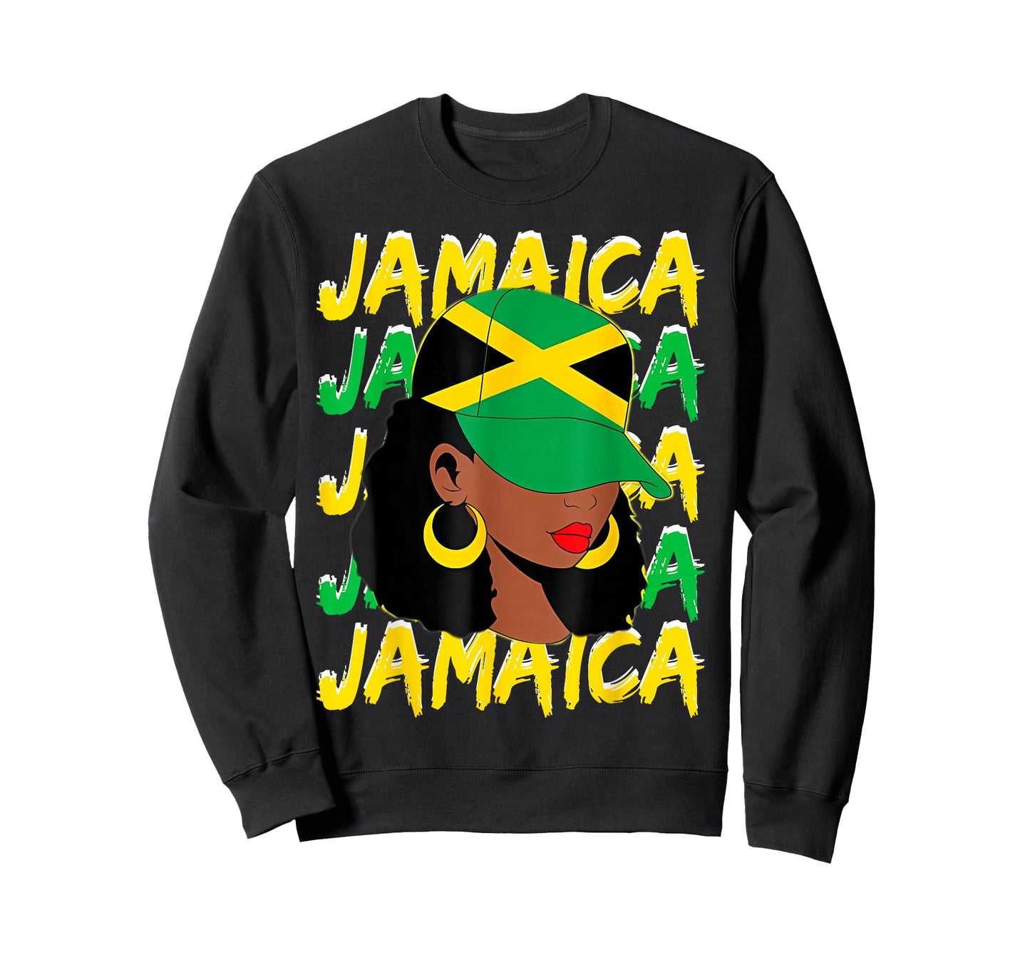 Womens Proud Jamaican Afro Black Woman Jamaica Flag Pride T-Shirt