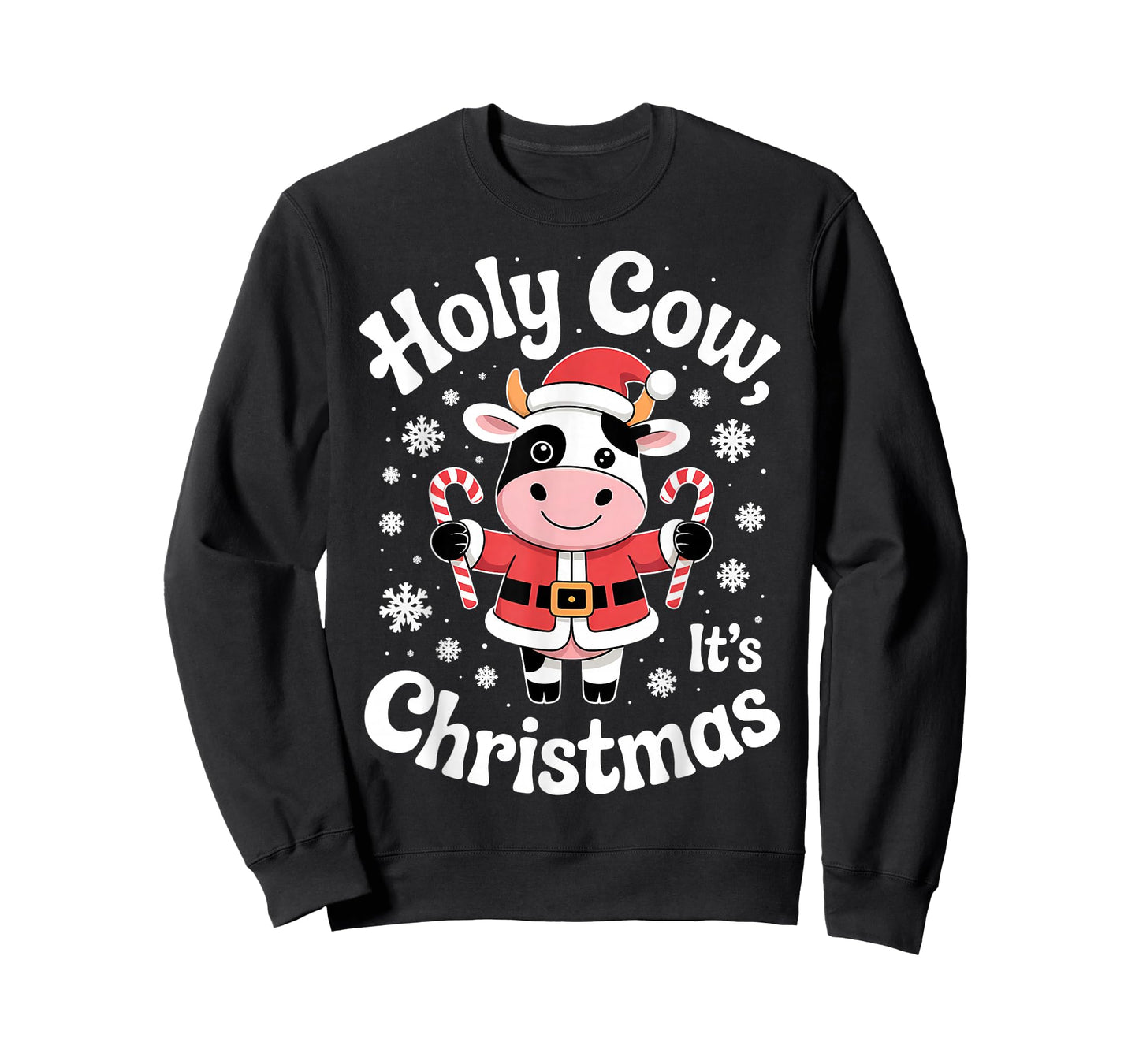 Holy Cow It's Christmas Candy Cane Fun T-Shirt