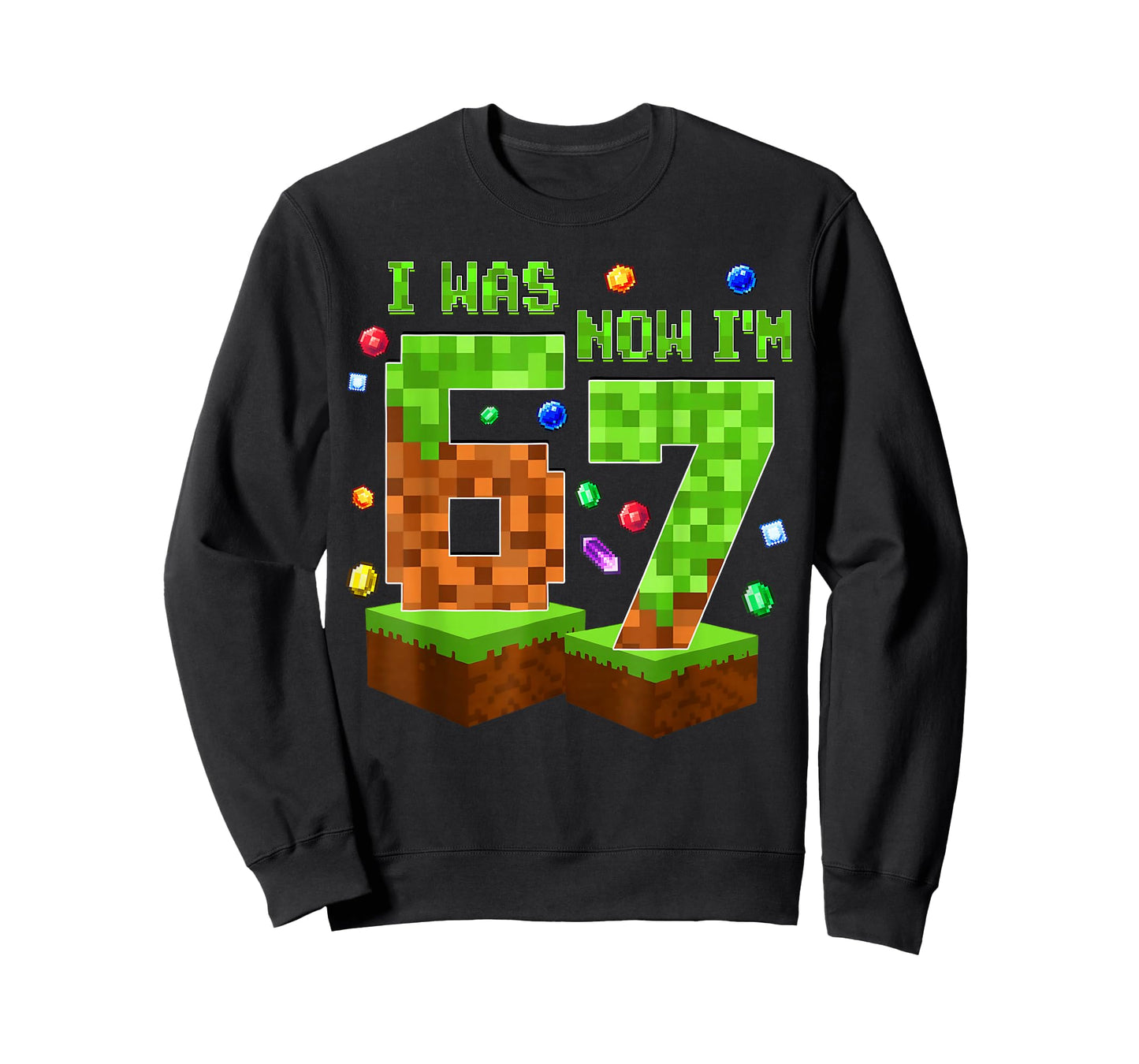 7 Year Old Pixel Birthday Boy I was 6 Now I'm 7 Funny Meme T-Shirt