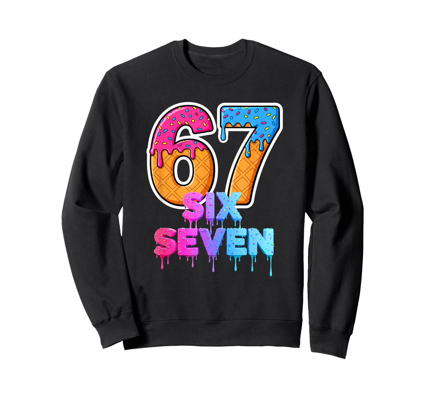 Six Seven Ice Cream Drip Gen Alpha Slang 6 7 Trending Meme T-Shirt