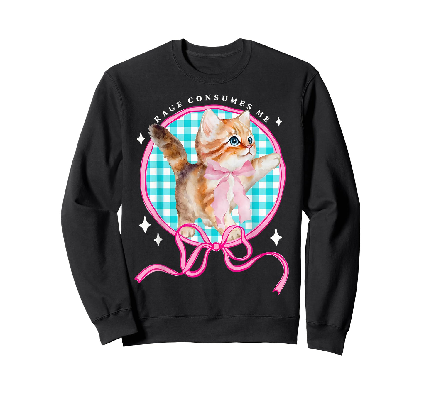Rage Consumes Me Funny Coquette Cat Bow Kitten Valentine Day T-Shirt