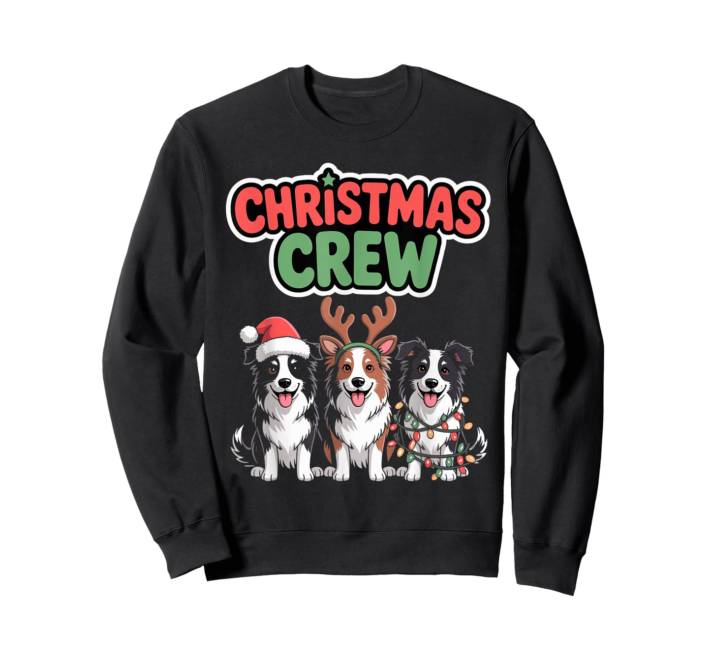 Christmas Crew Xmas Puppy Dog Funny Christmas Border Collie T-Shirt