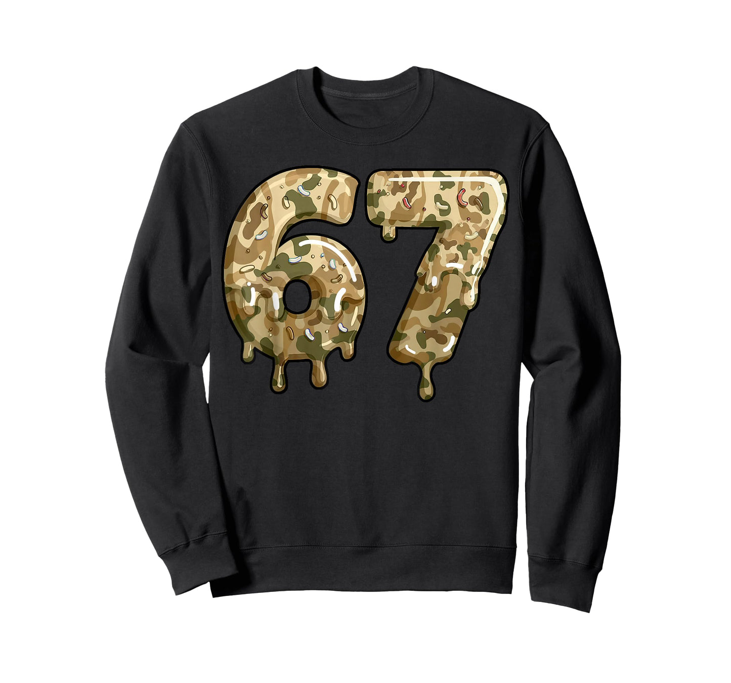 Funny 67 Camo Drip Meme Six Seven Alpha Slang T-Shirt
