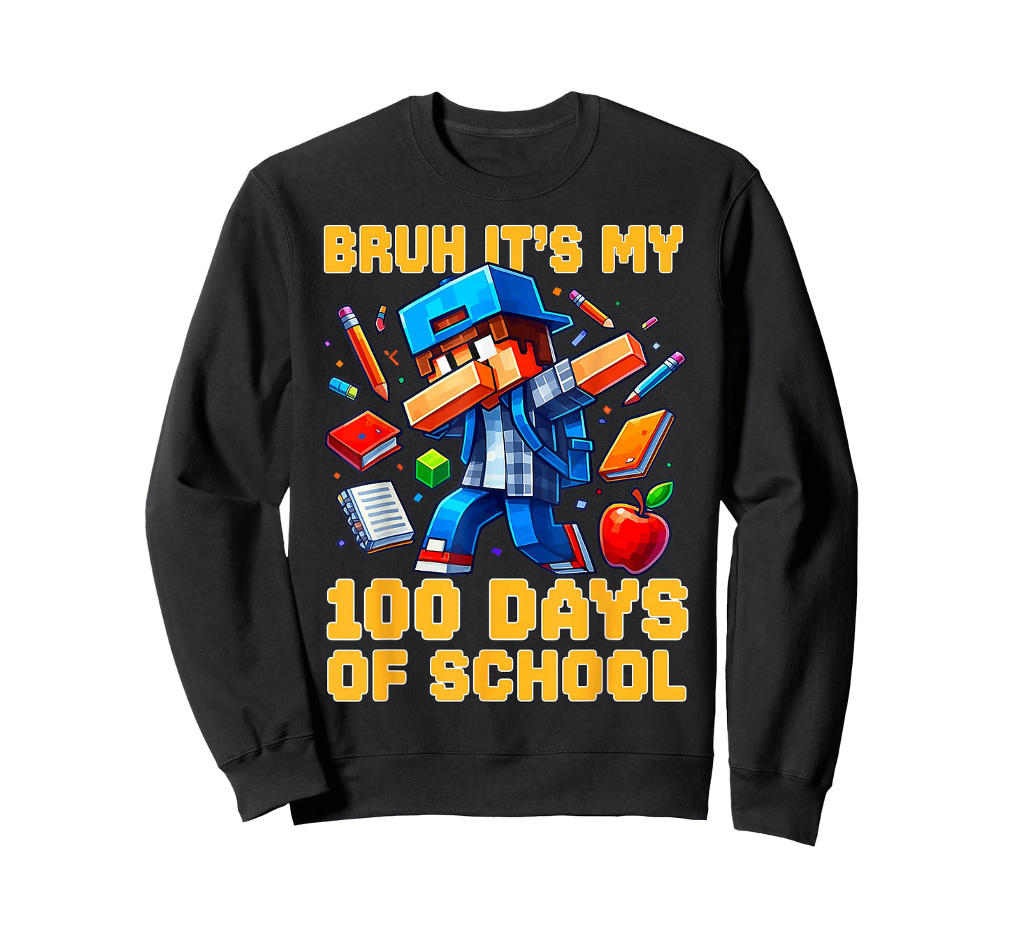Bruh It's My 100th Day of School Boys Kids Gamer 100 Days T-Shirt