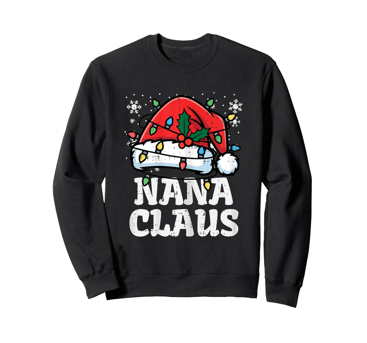 Christmas Nana Claus Santa Hat Xmas Grandma Family Women T-Shirt