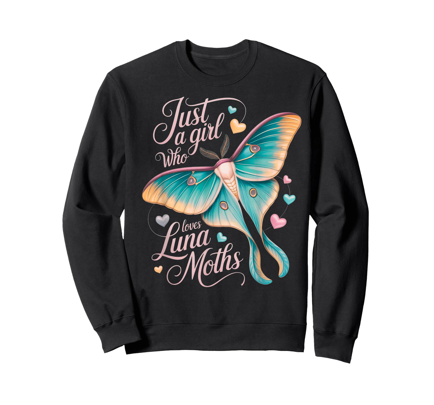 Just A Girl Who Loves Luna Moths Cute Pastel Moth Girl T-Shirt