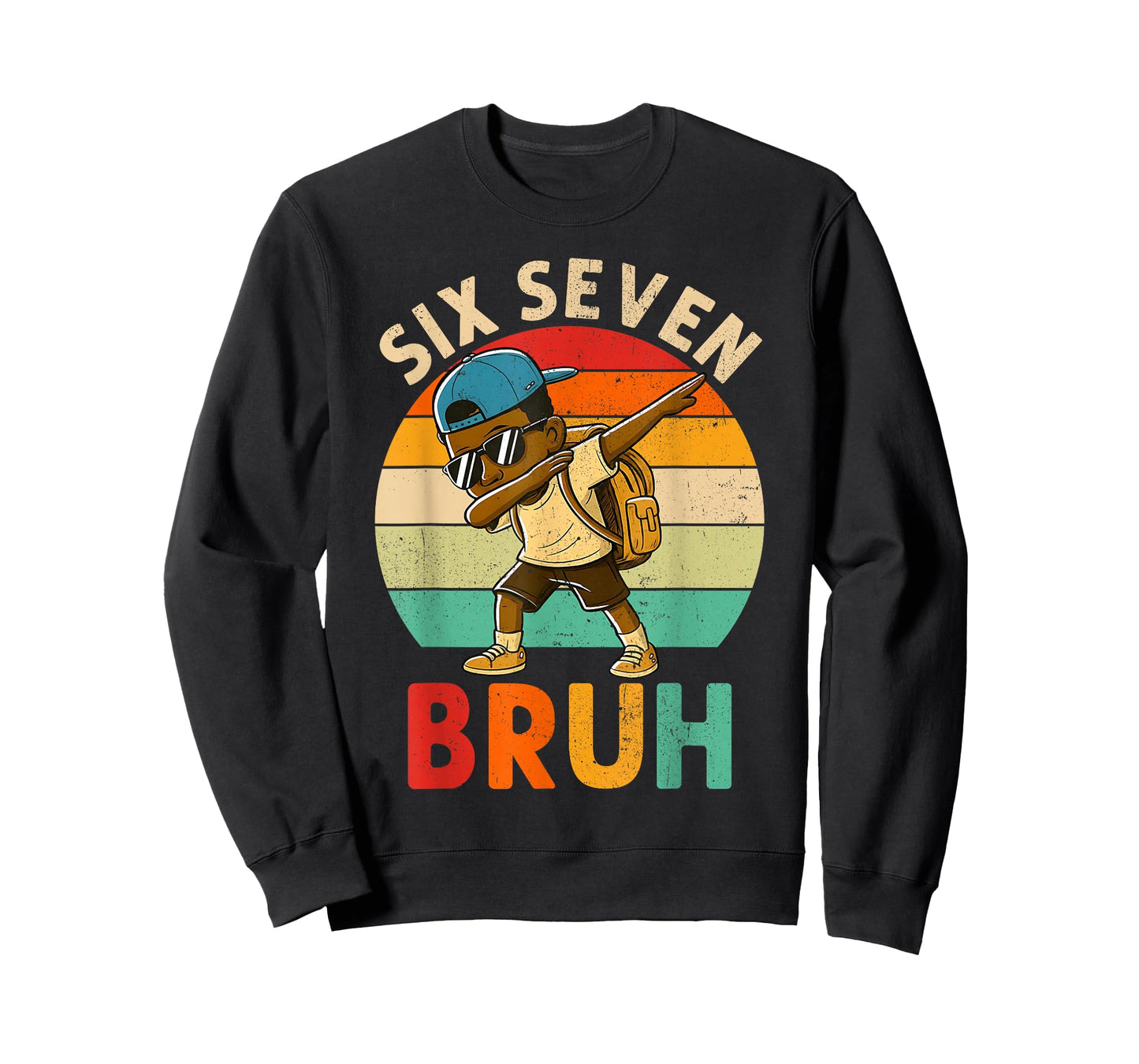 Funny 67 Meme 6 7 Slang Gen Z Six Seven Bruh Dabbing Boys T-Shirt