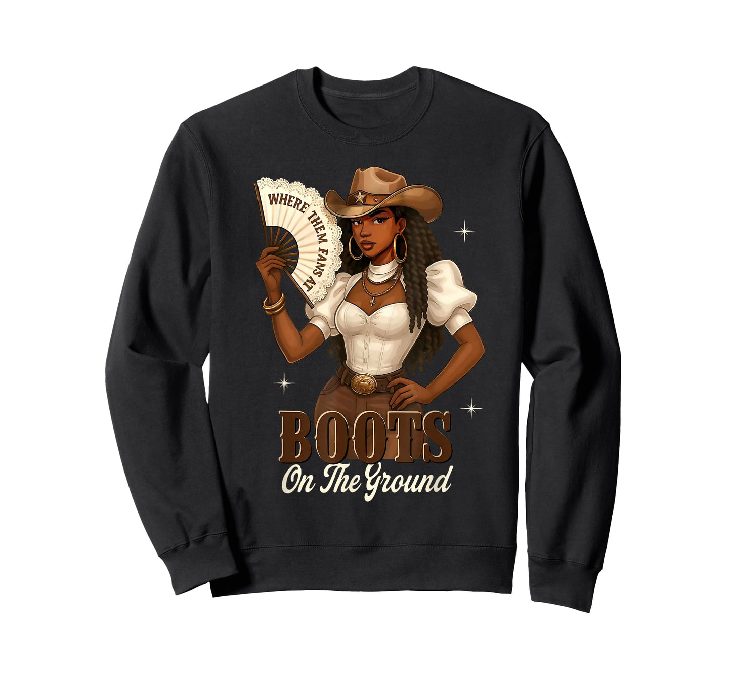 Black History Boots On The Ground Cowgirl Western Black Girl T-Shirt