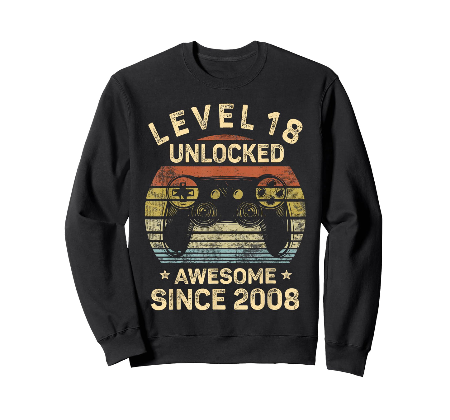 Level 18 Unlocked Awesome Since 2008 18th Birthday Gaming T-Shirt