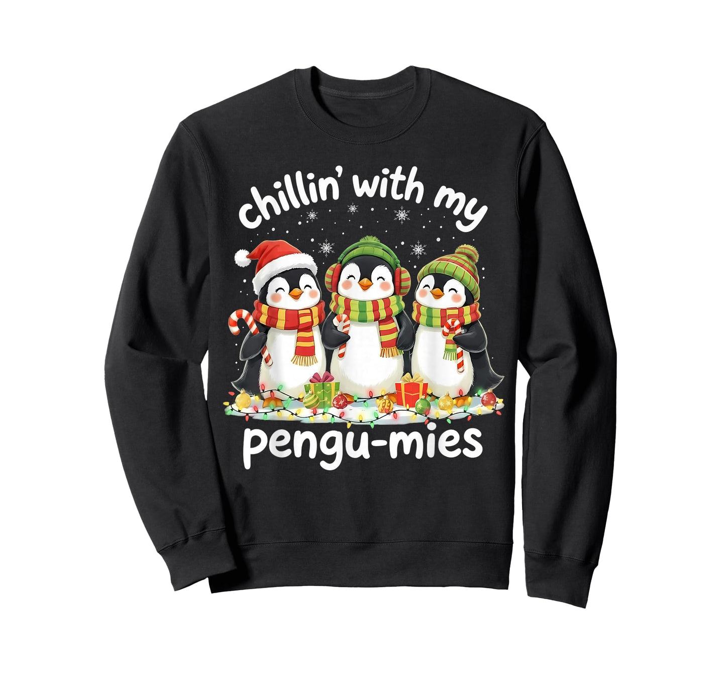 Chillin' with My Pengu-mies Family Christmas Holiday Penguin T-Shirt