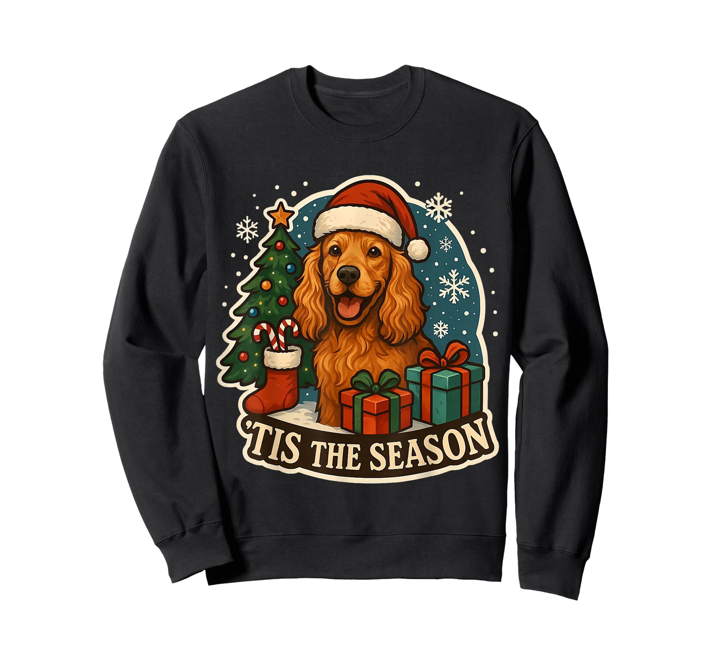Tis The Season English Cocker Spaniel Dog Merry Christmas T-Shirt