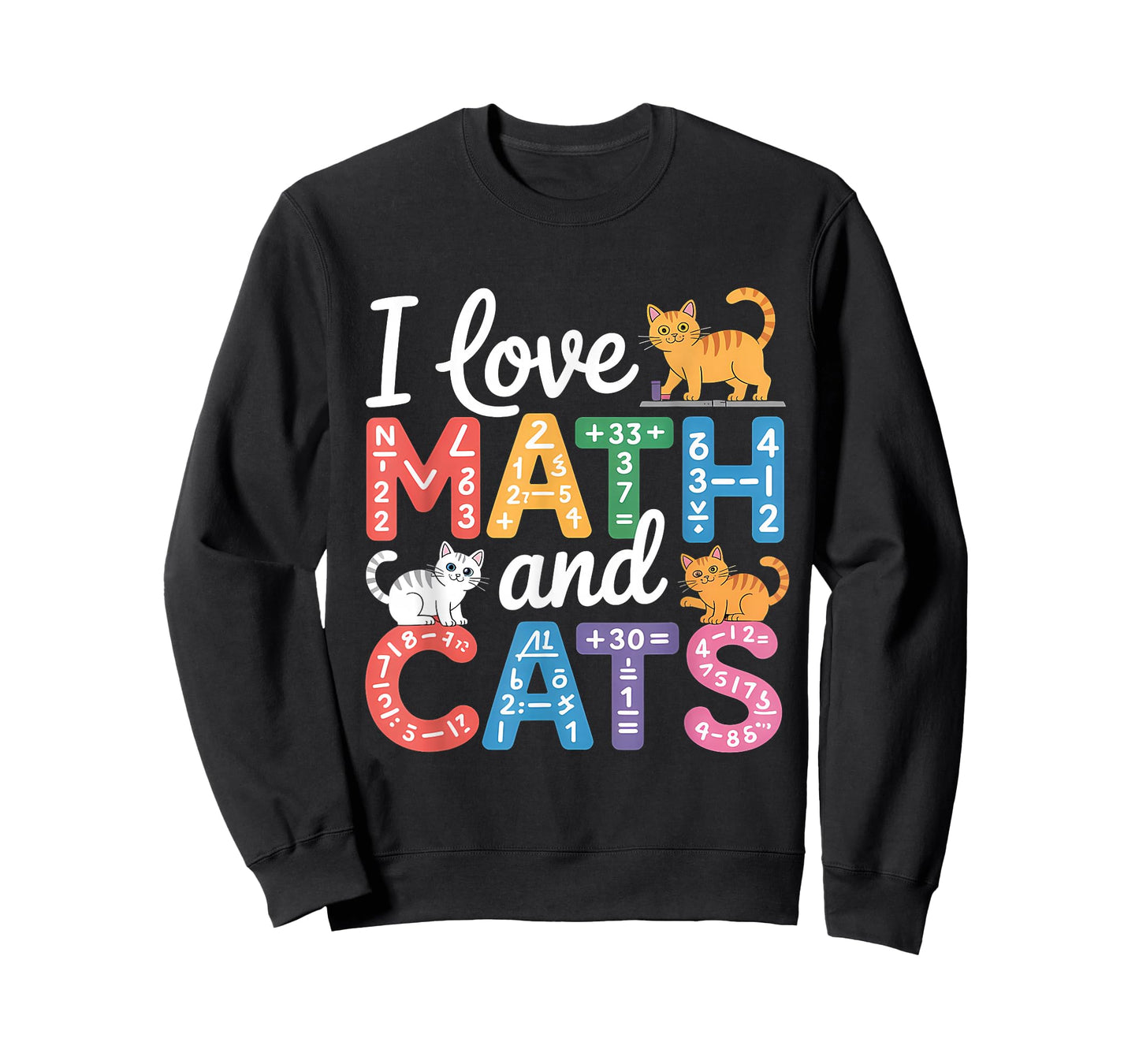 Math Cat Lover Funny Math Teacher I Love Math and Cats T-Shirt