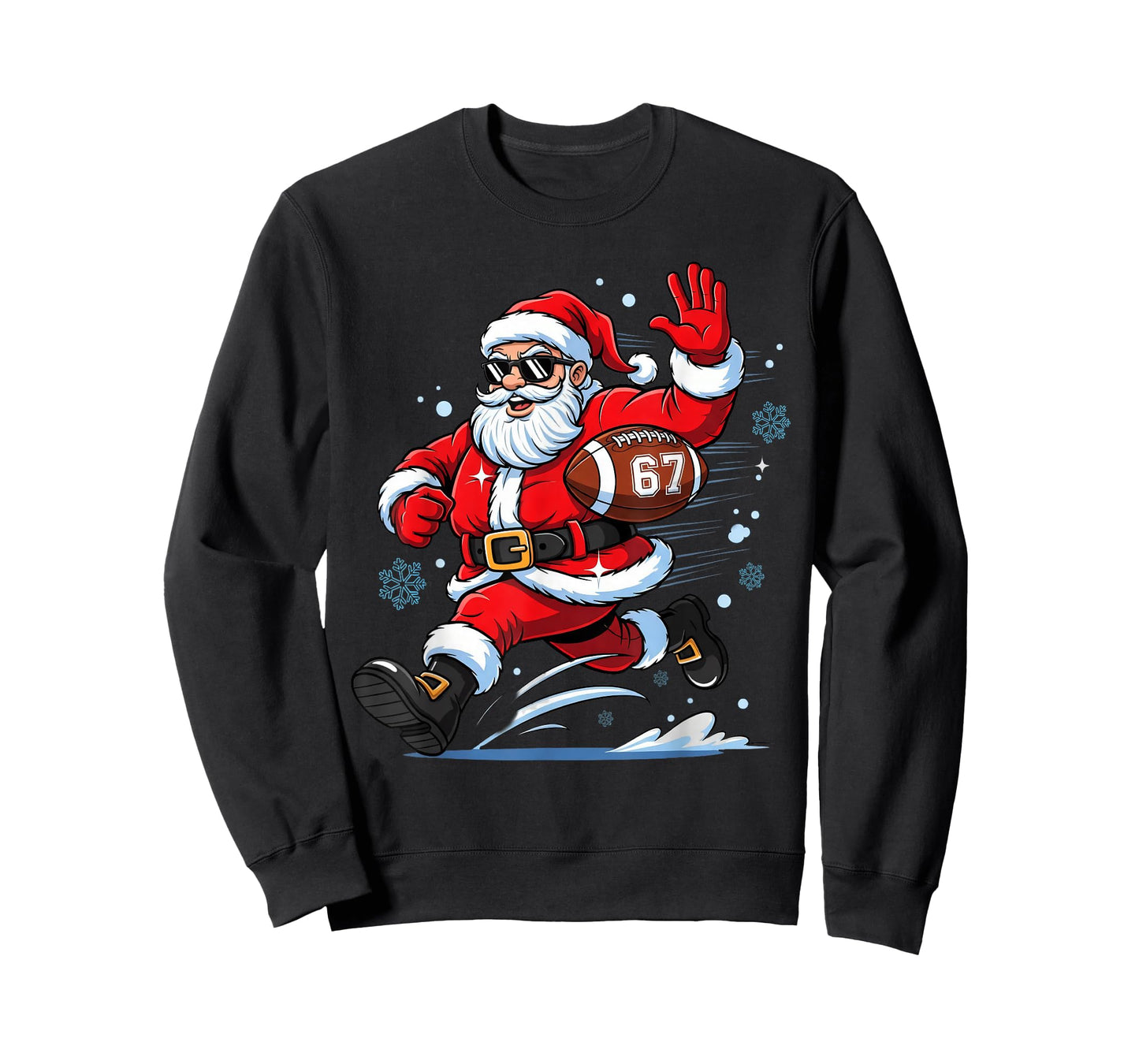 Funny Football Santa 67 Christmas Xmas Pajamas Boys T-Shirt