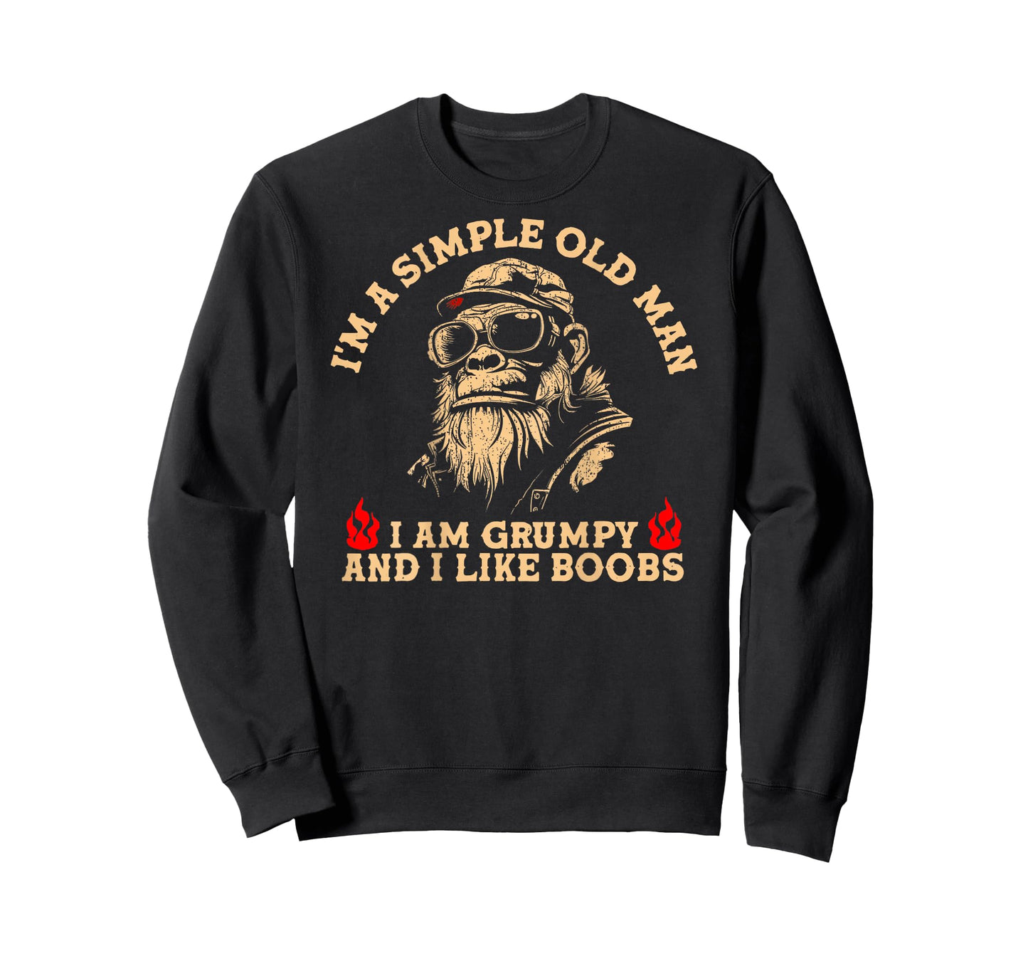I'm A Simple Old Man I Am Grumpy and I Like Monkey (ON Back) T-Shirt