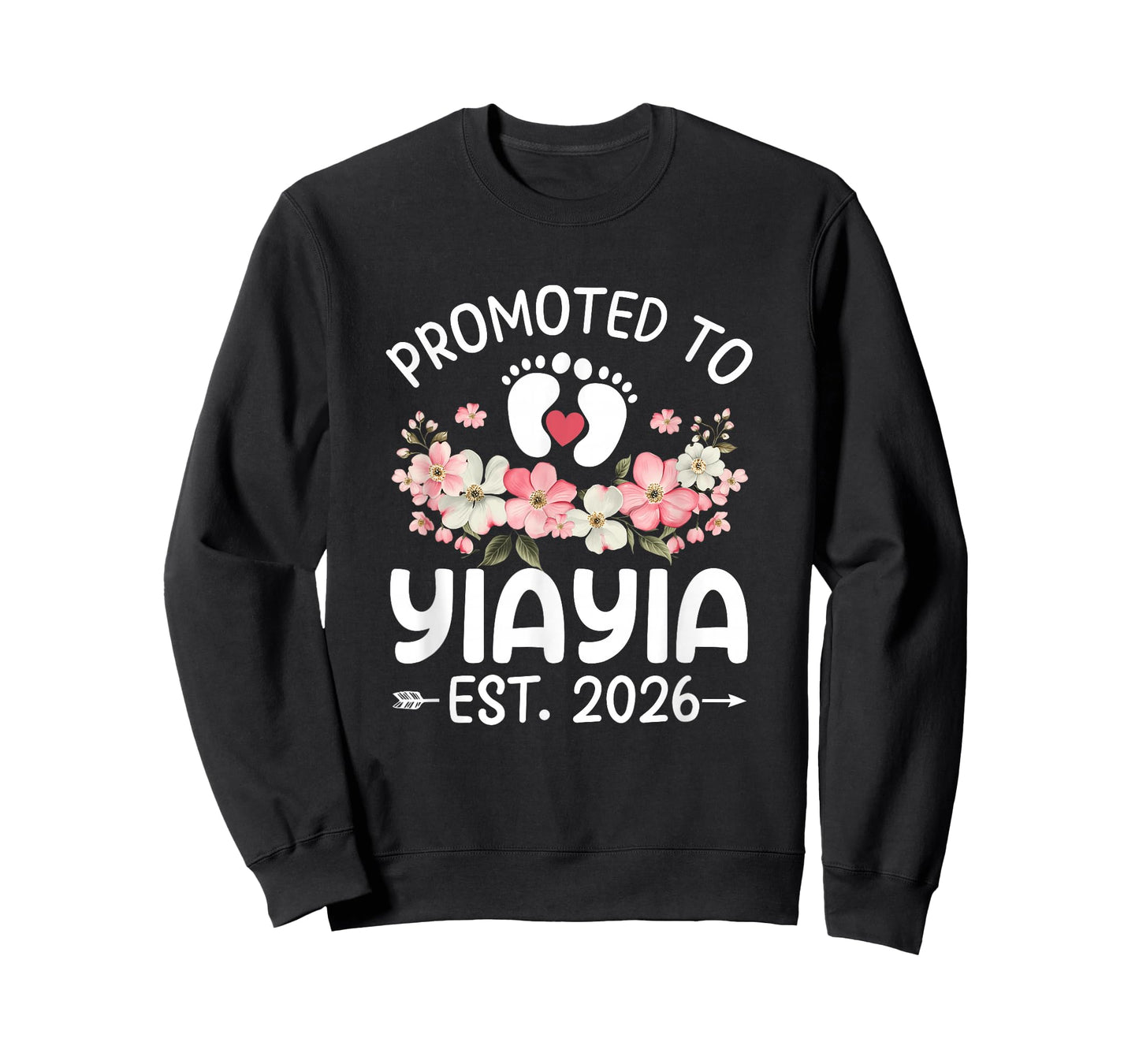 Promoted to Yiayia 2026 First Time Floral New Yiayia T-Shirt