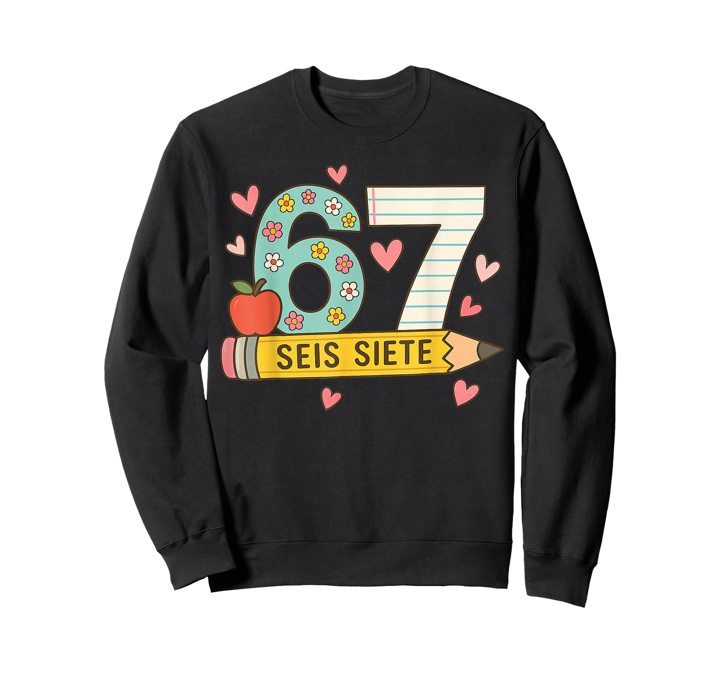 SEIS Siete Spanish 67 Funny Six Seven Espanol Funny School T-Shirt