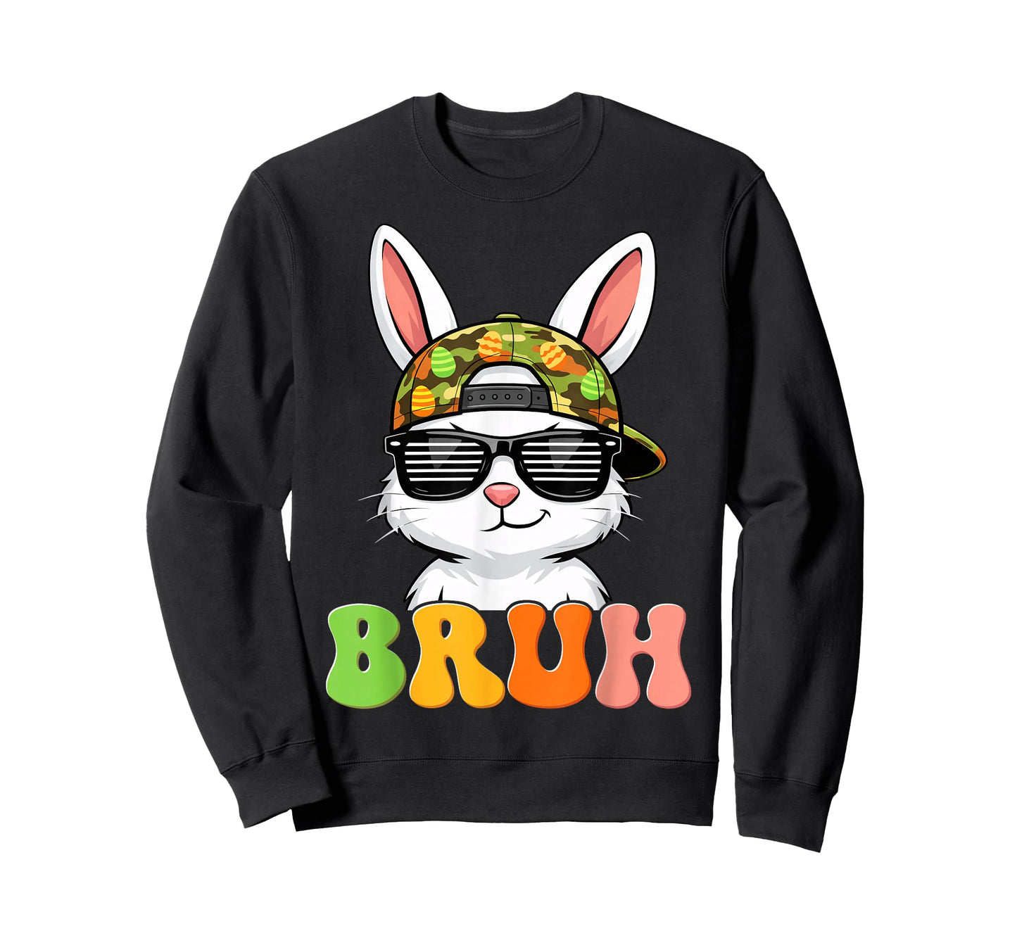 Bruh Funny Rabbit Bunny Camo Camouflage Easter Men Boy T-Shirt