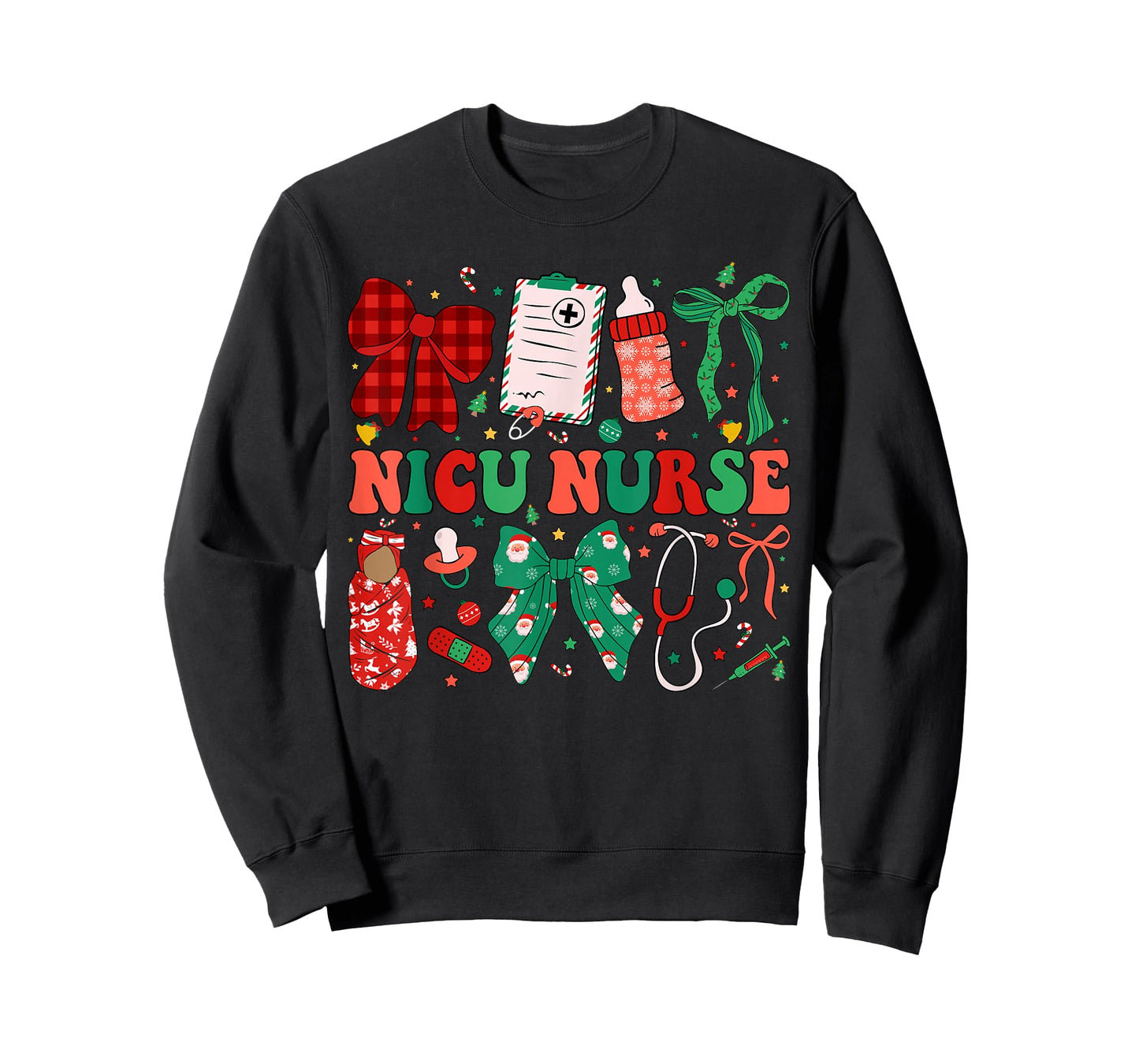 Neonatal Intensive Care Unit Coquette NICU Nurse Christmas T-Shirt