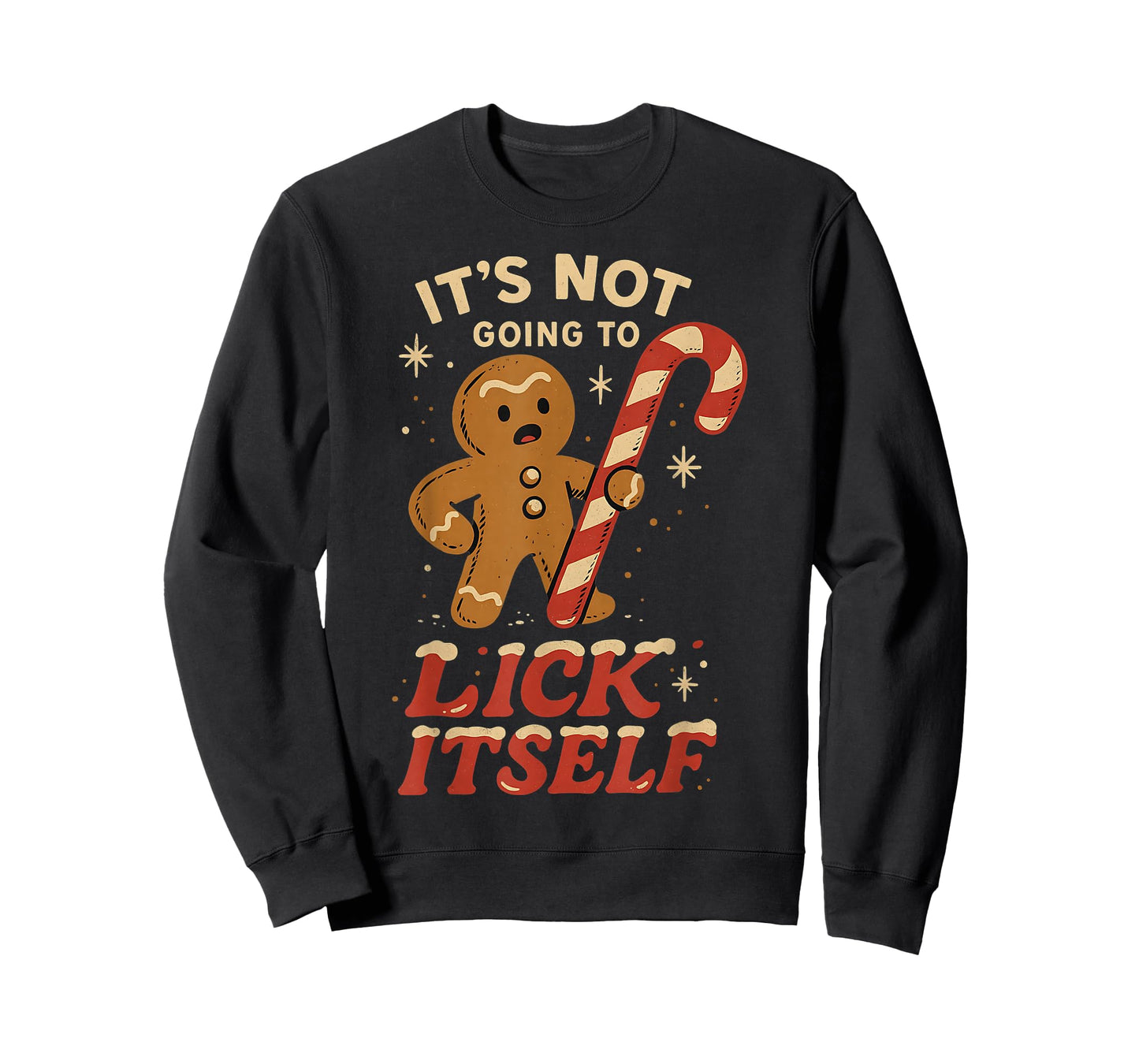Gingerbread Man Candy Inappropriate Funny Christmas Graphic T-Shirt