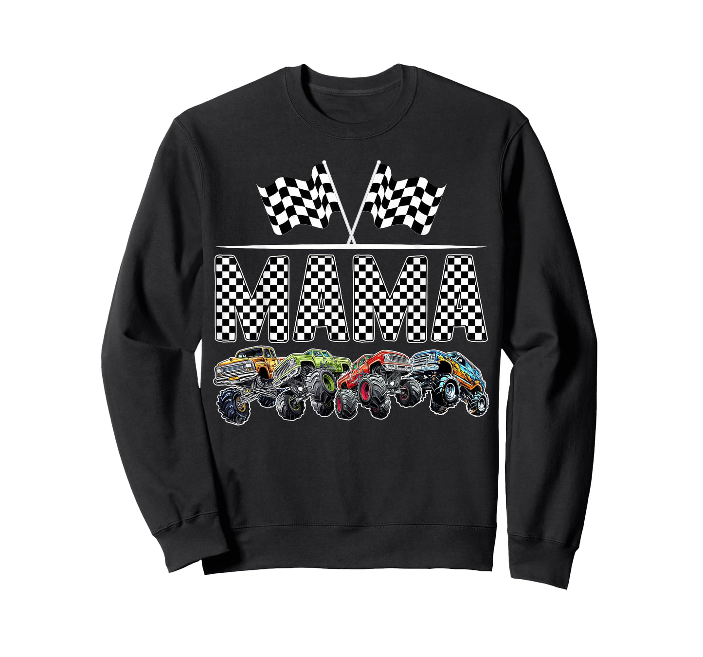 Mama Retro Monster Truck Family Birthday Matching T-Shirt