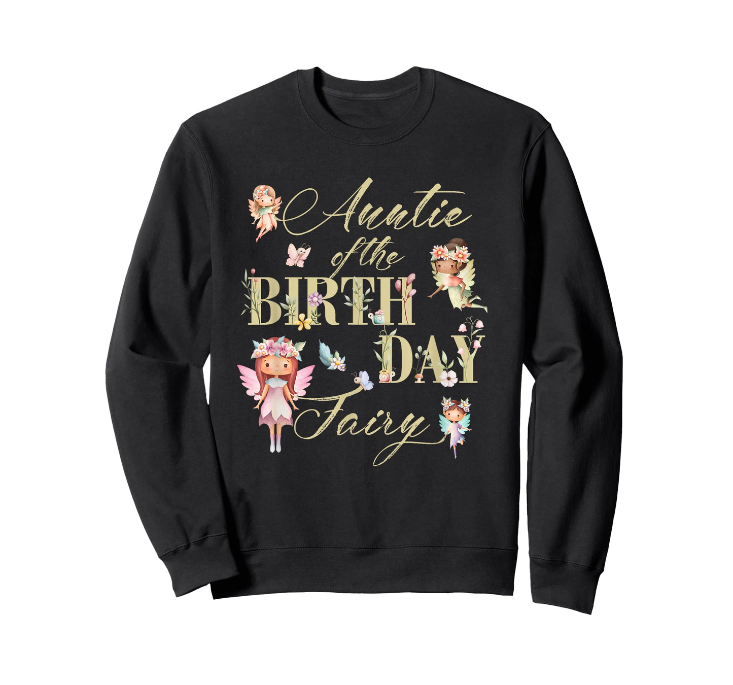 Auntie of The Birthday Fairy Little Girl Magical Family T-Shirt