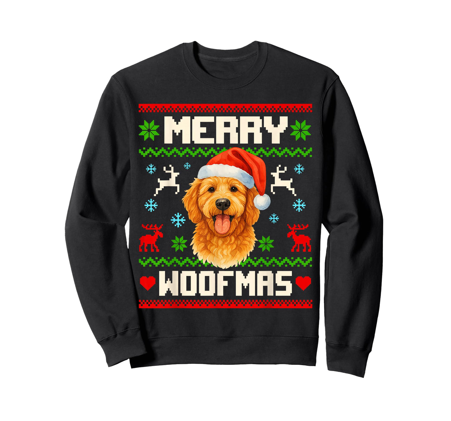 Goldendoodle Dog Christmas Ugly Sweater Pet Dog Lover Xmas T-Shirt