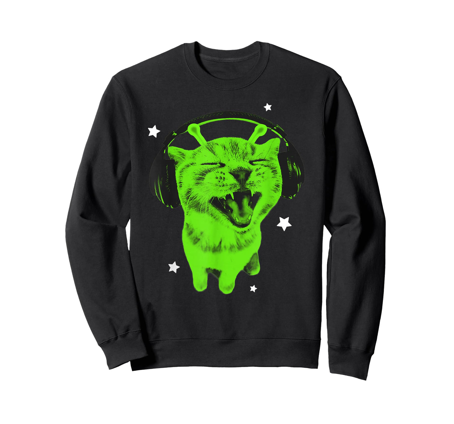 Funny Y2K Alien Cat Meme Retro Silly Cat Vintage Space Kitty T-Shirt