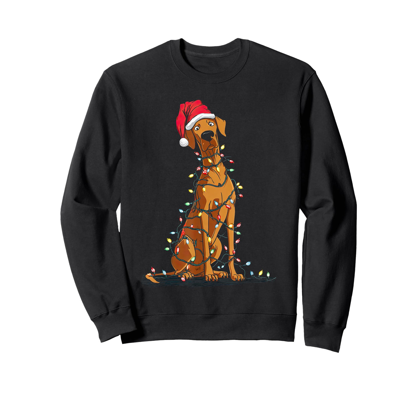 Funny Rhodesian Ridgeback Christmas Graphics Dog Lights T-Shirt