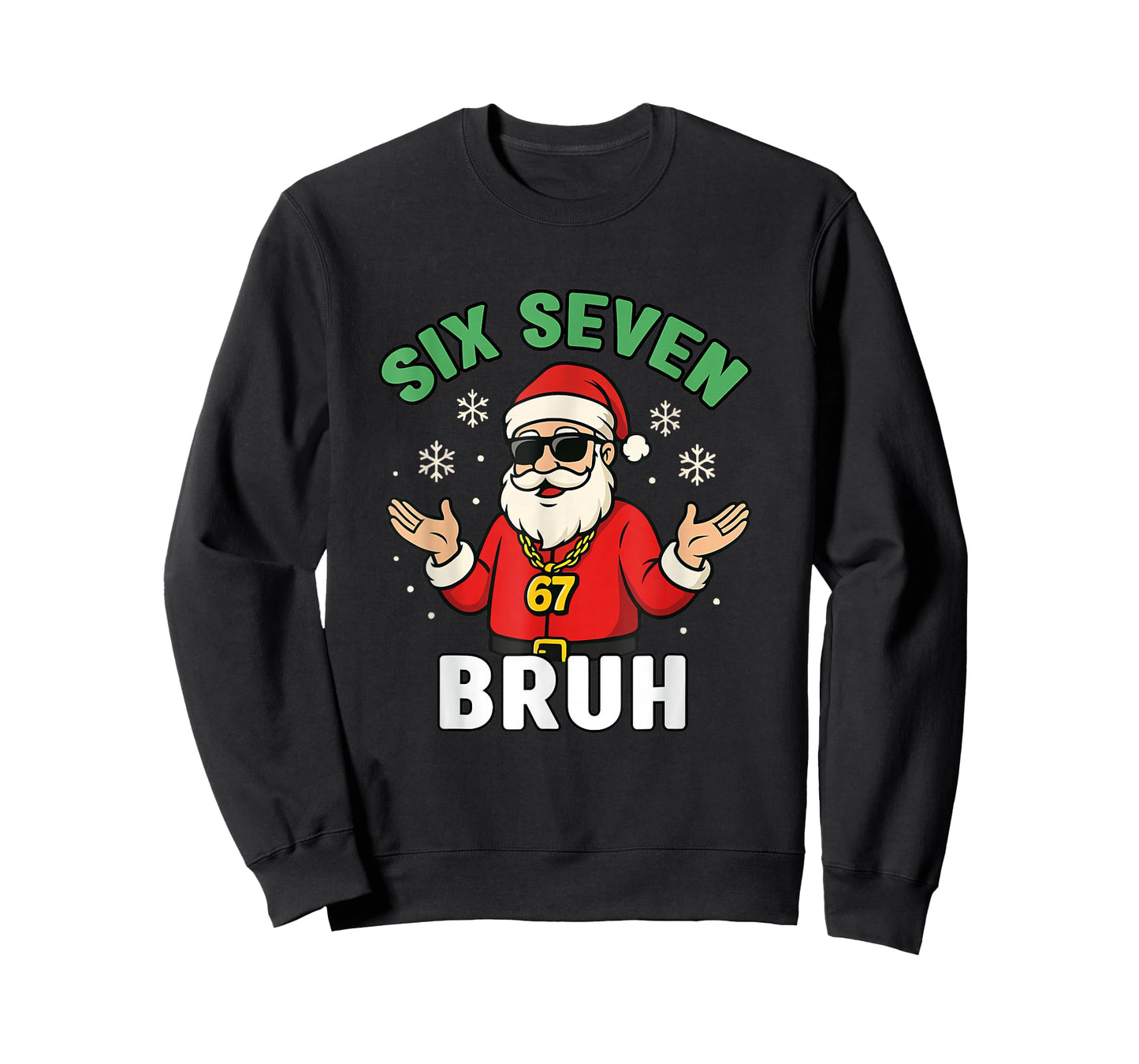 Bruh 67 Christmas Santa Six Seven 6 7 Boys Christmas Pajamas T-Shirt