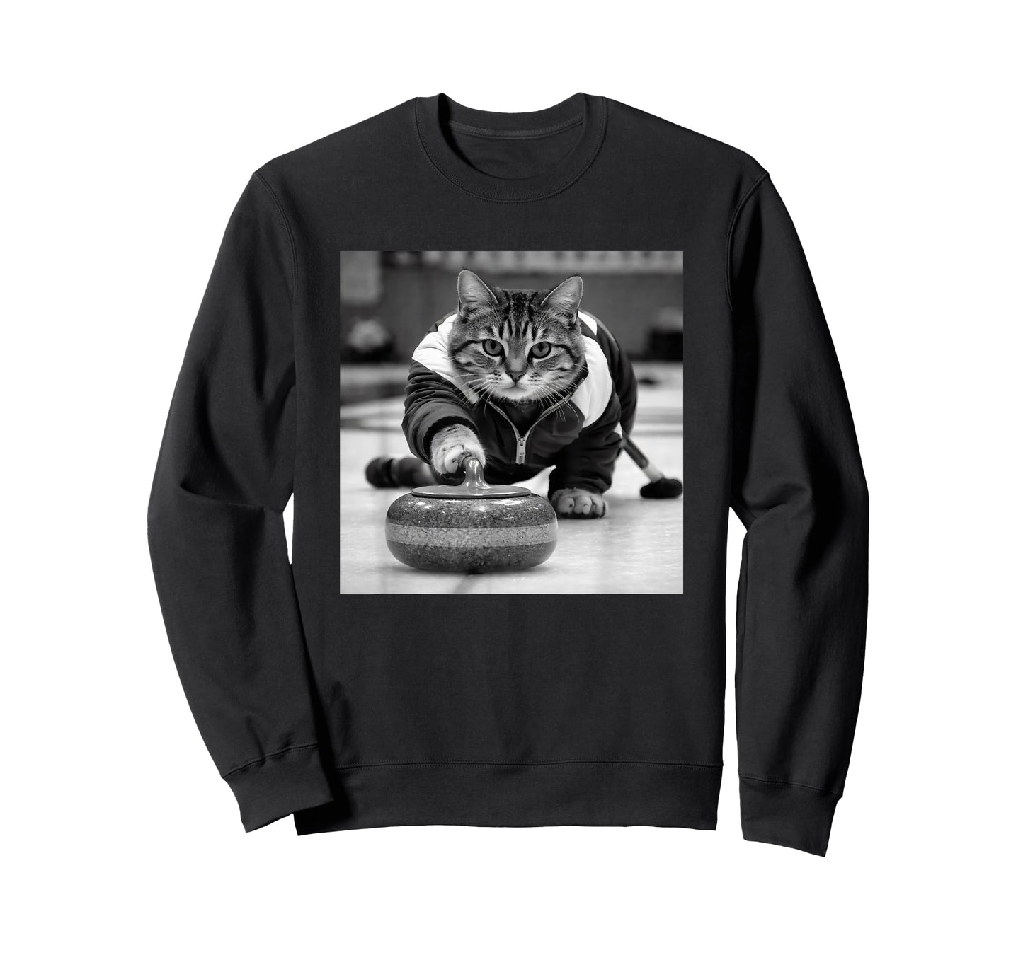 Funny Cat Sports Winter Curling Vintage Games Cats Lover T-Shirt
