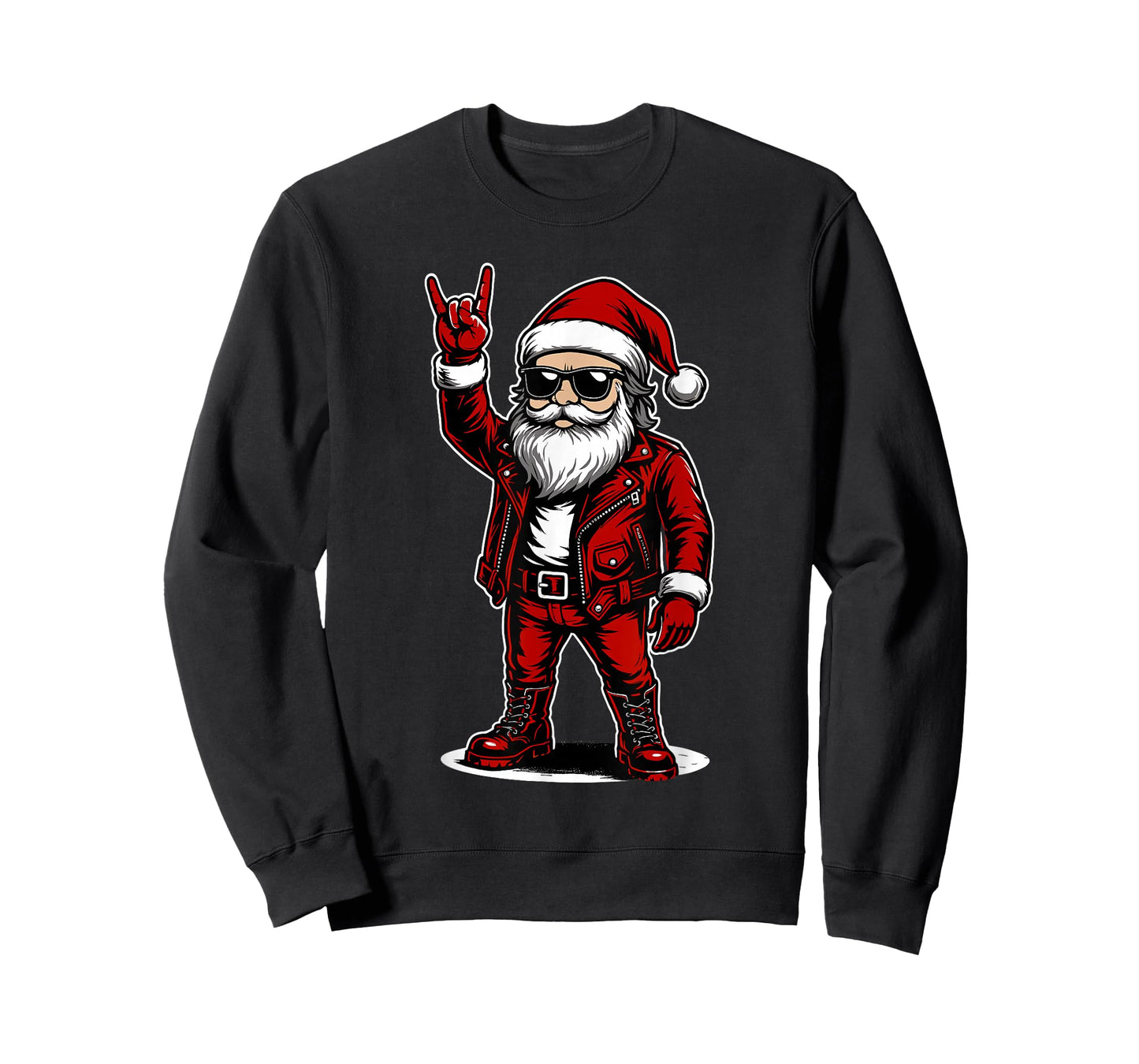 Retro Rock Music Gift Men Kids Women Funny Santa T-Shirt
