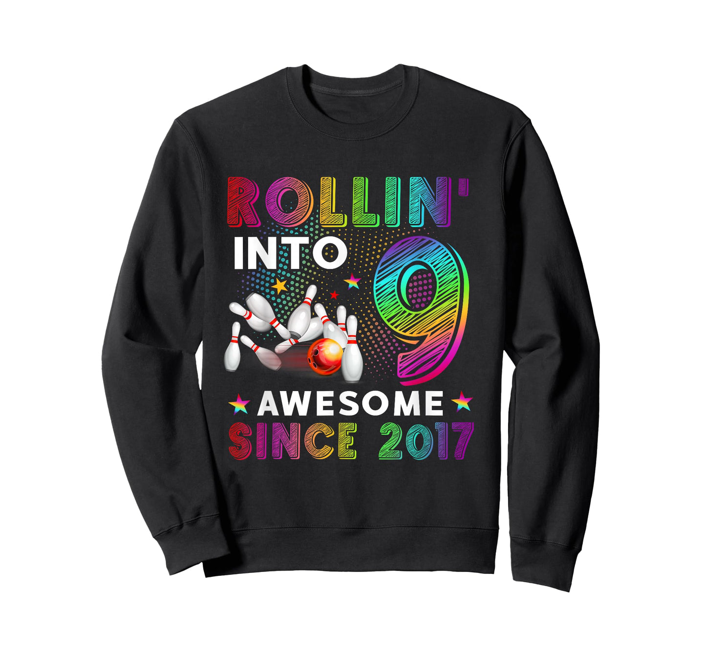 Rollin' into 9 Awesome 2017 Roller Skating 9th Birthday T-Shirt