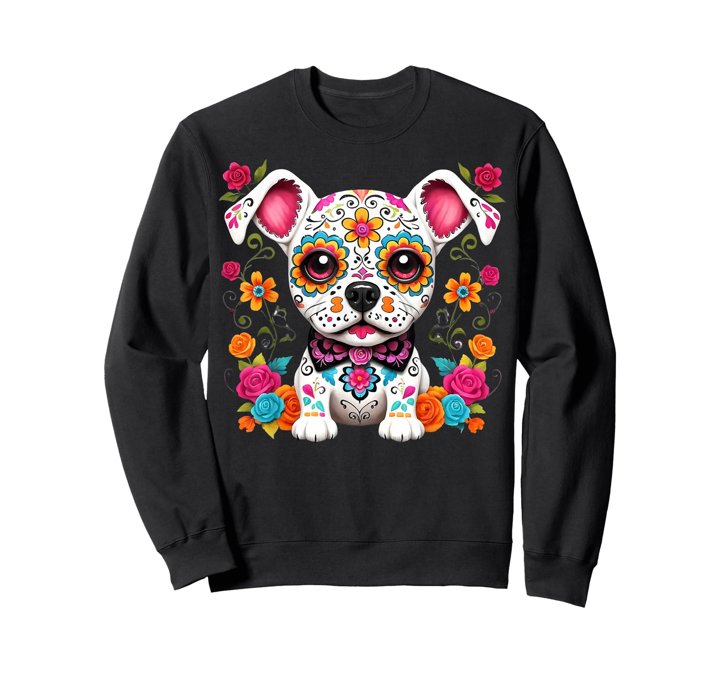 Day of The Dead Dog Sugar Skull Dia De Los Muertos Mexican T-Shirt