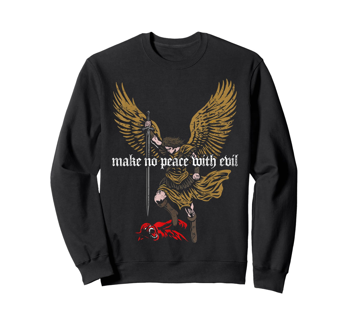 Make No Peace with Evil Archangel Michael Design T-Shirt