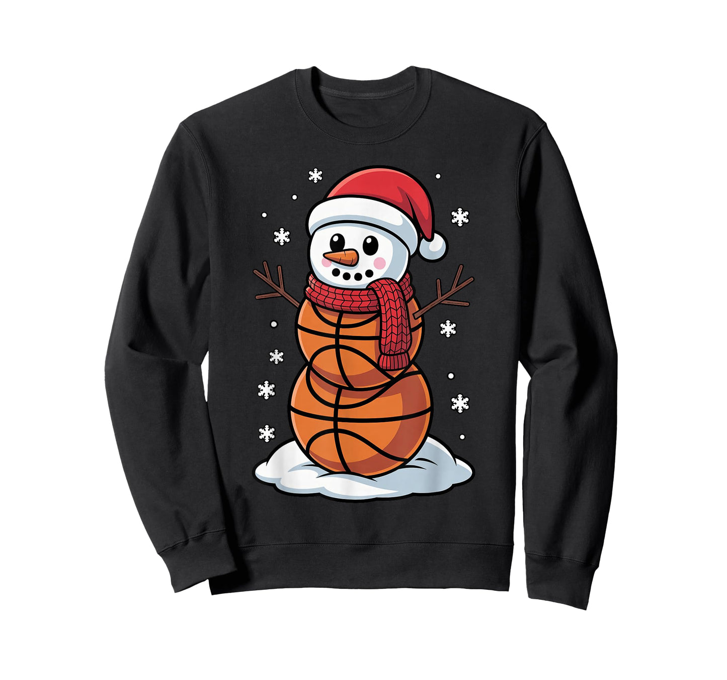 Christmas Basketball Snowman Toddler Kids Pajama Winter Time T-Shirt