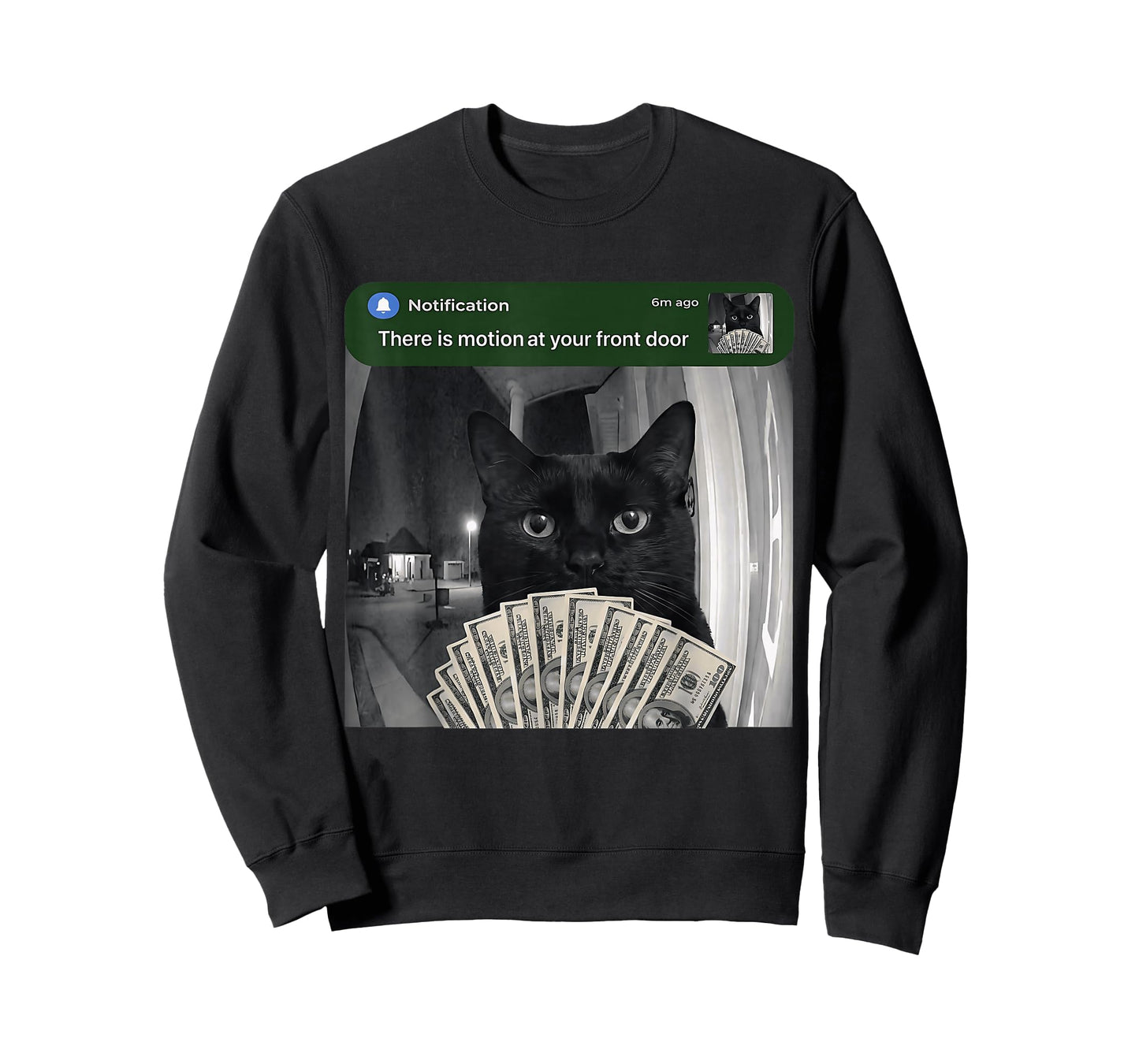 There is Motion At Your Front Door Funny Cat Meme Humor T-Shirt