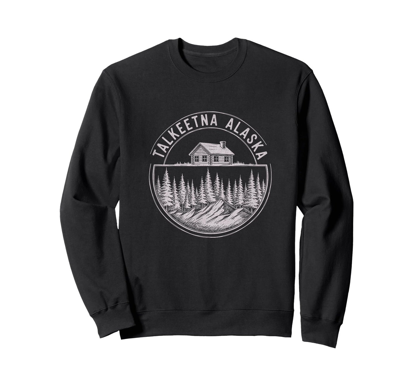Vintage Talkeetna Alaska Sketch Art Design T-Shirt