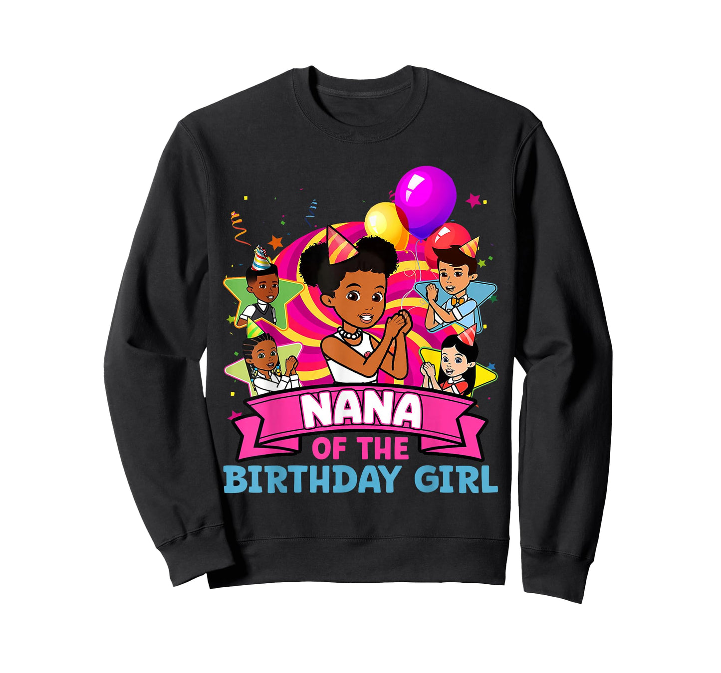 Nana of Birthday Girl Gracie Pink Doll Family Decorations T-Shirt