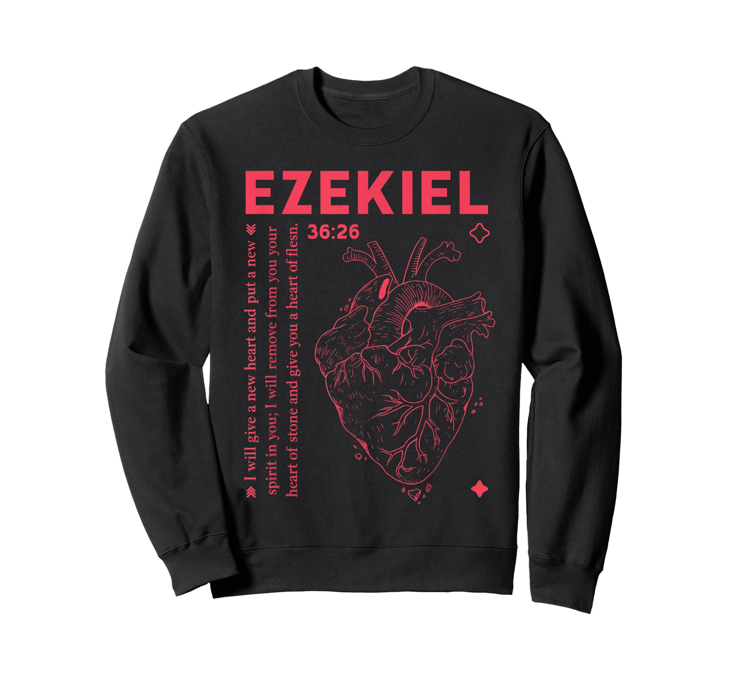 Vintage Ezekiel 36-26 Heart of Flesh Bible Verse Christian T-Shirt