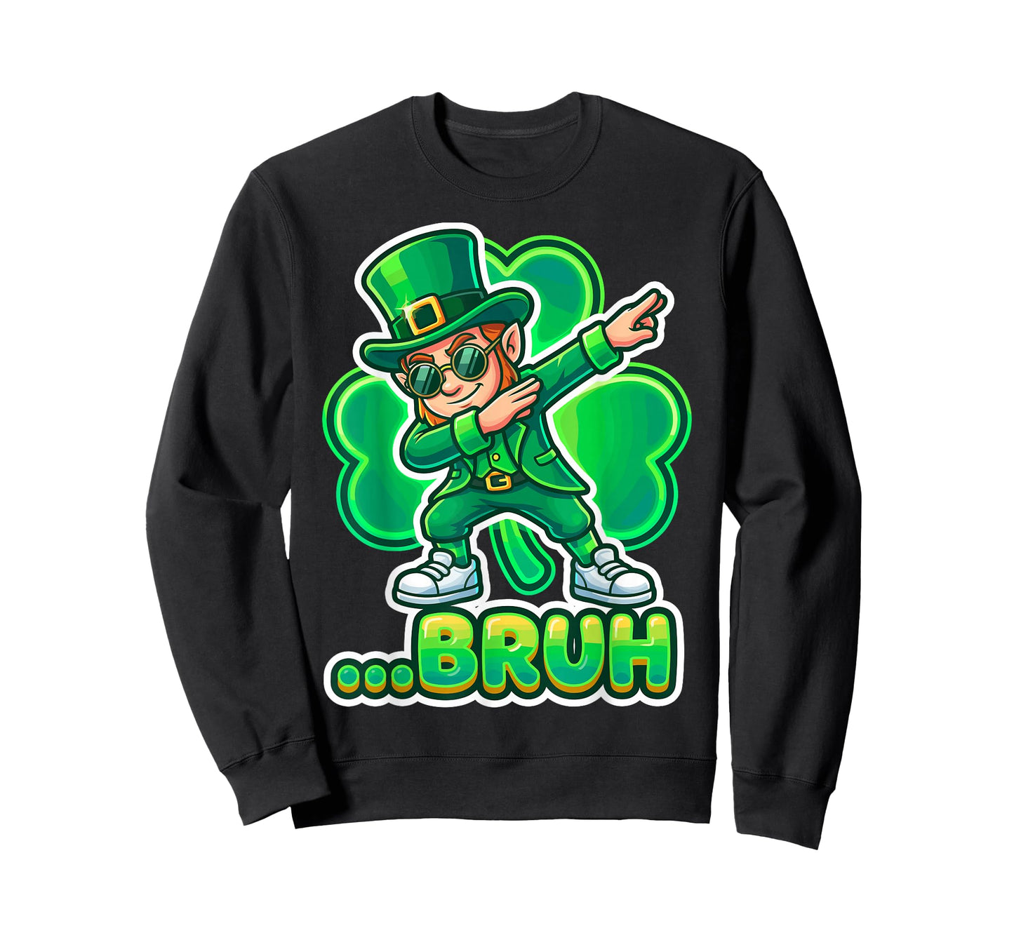 Funny St.Patrick's Day Bruh Leprechaun Dabbing Dab Shamrock T-Shirt