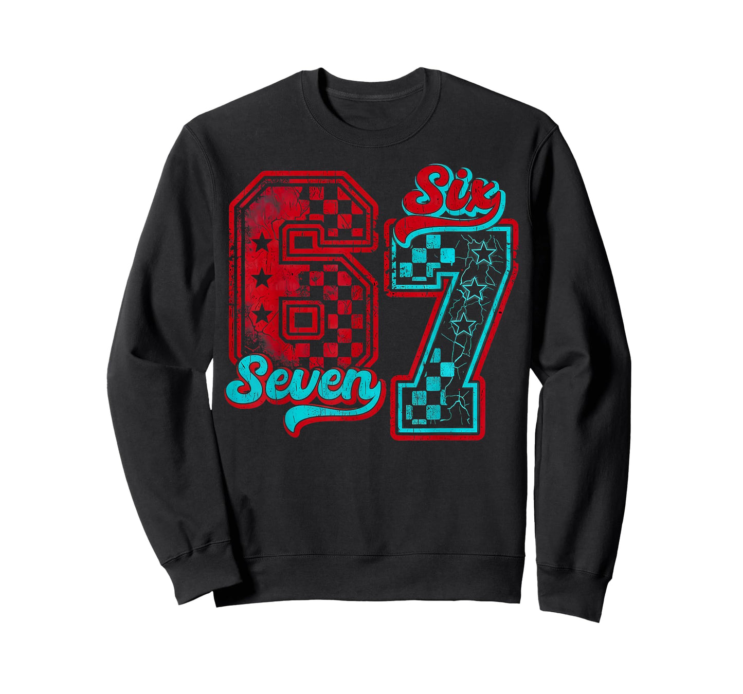 Stranger 67 Things Funny Six Seven Meme Checkered Birthday T-Shirt