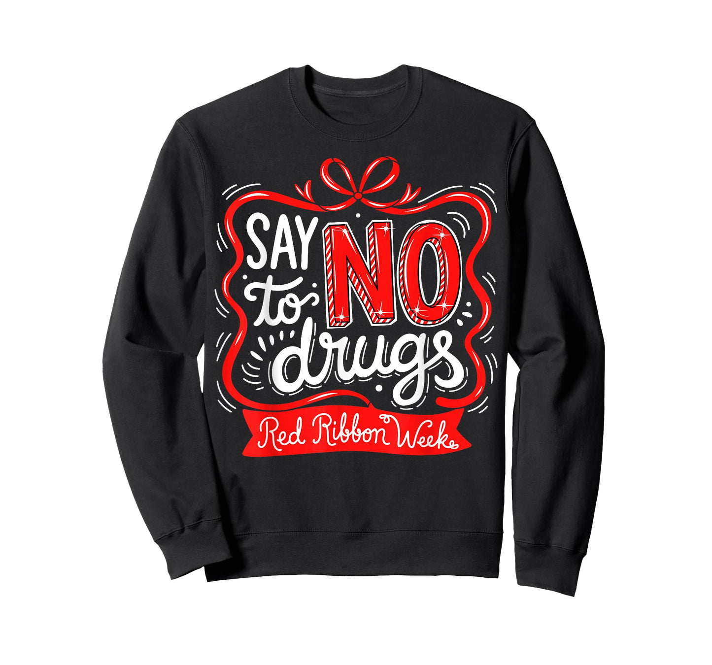Say No to Drugs Cute Bow Red Ribbon Week Awareness Drug Free T-Shirt